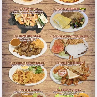 a variety of taqueria dishes