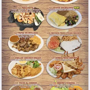 a variety of taqueria dishes
