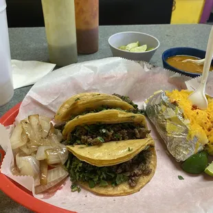 Beef fajita taco combo