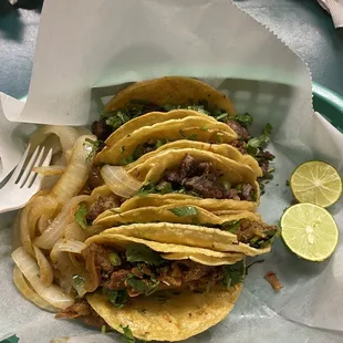 Taquitos. Half tripa half bistek.
