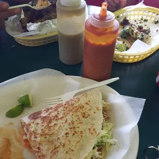 Half a #tacochuy, #bakedpotato, beans n tacos