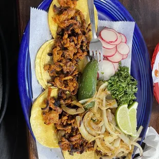 4 mini tacos with Al pastor