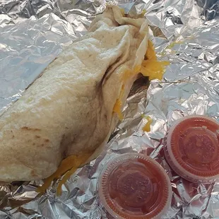 Breakfast taco, habanero salsa