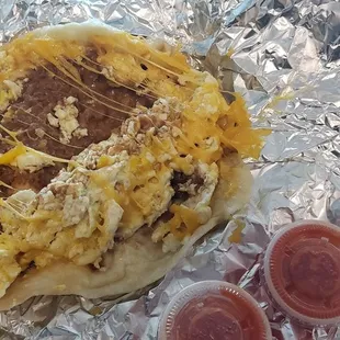 Bean egg cheese taquito