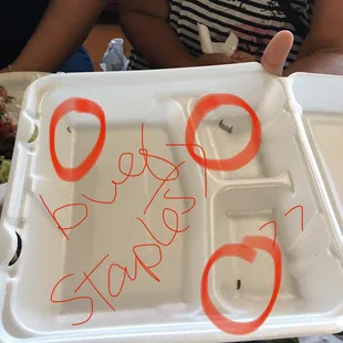 This is the to go box they expected me to use which is gross!