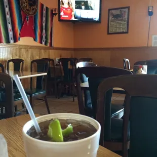 That's a big Ice Tea looking at the front side of the restaurant .