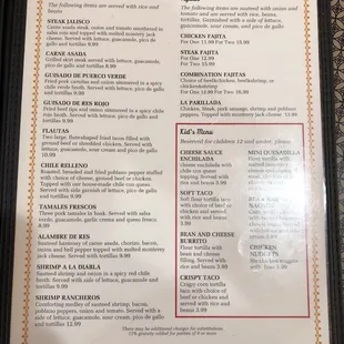 the menu