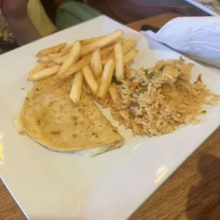 Kids meal quesadilla