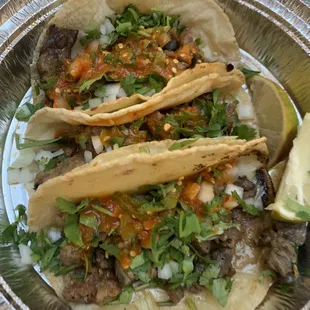 Tacos carne asada surprisingly good. Didn't expect this in a mall food court.