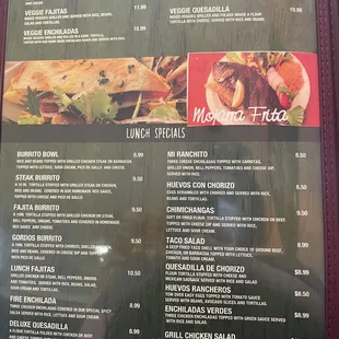 menu