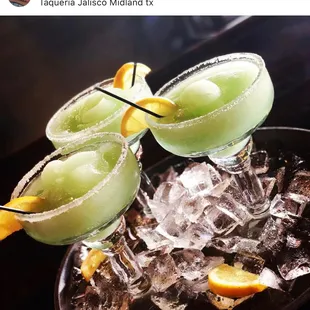 two margaritas on ice