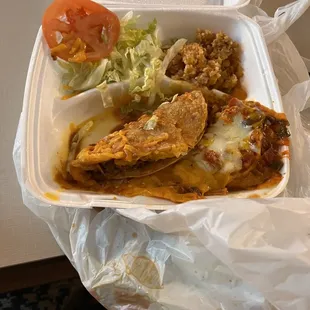The under side of my &quot;crunchy&quot; taco. It was soaked and fell apart completely when I picked it up.