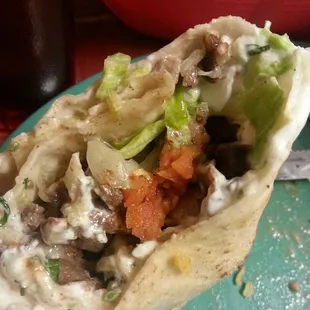 What's left of my steak burrito! Lol