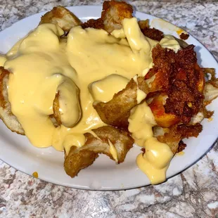 Choriqueso fries...thick fries with cheese and chorizo