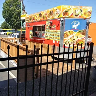 a taqueria in a parking lot