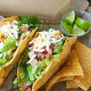 Two crispy chicken taco! It was typical good! Lol
