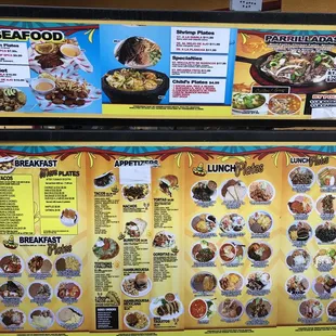 Drive thru menu as of March 2021 (1 of 2).