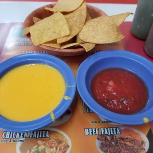 Chips cheese and salsa
