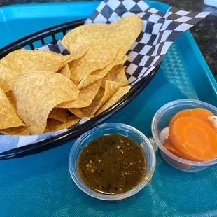Tortilla chips were very fresh and crispy, loved the roasted peppers  salsa (10/23)