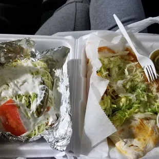 Pastor quesadilla and 6 chicken tapatios