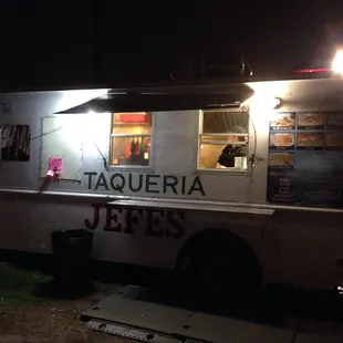 a food truck at night