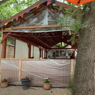 Covered seating