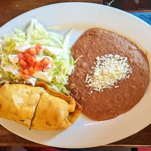 This is the Chimichanga Fajita With Beef entrée.  Photo taken October 4, 2023.
