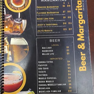 Menu as of August 2021