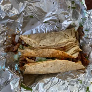 Three tacos El Pastor $8.50