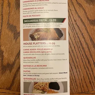 Updated menu