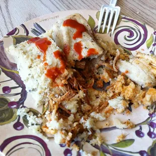 Tamales.  Flavorful but dry.