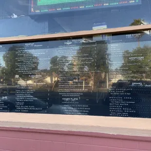 Menu outside  Taqueria La Bamba in Richmond.