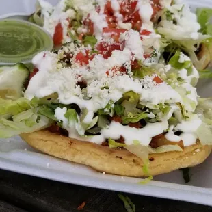 Demolished our first order of tacos, went back for sopas and Huaraches.