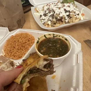 Birria tacos and carne asada fries!