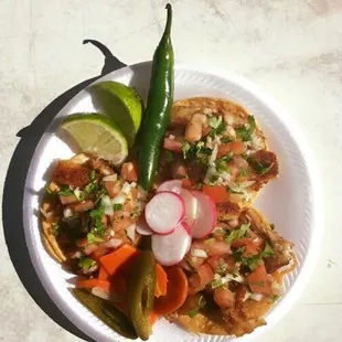 a plate of mexican food