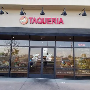 the front of the restaurant