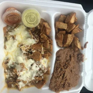 a tray of food