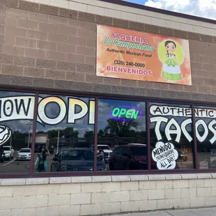 the outside of a taco shop