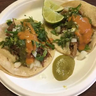 Barbacoa and carnitas.