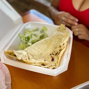 Handmade tortillas for the quesadillas