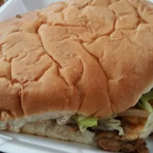 Largest Torta I have ever had. Amazing flavors and more than a meal. Don't let the $9.99 price scare you. It's worth it.