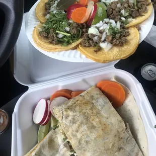 Quesadilla de asada  5 tacos de asada