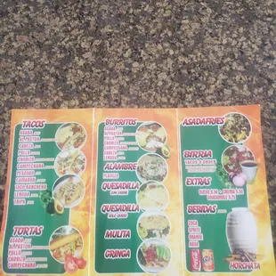 menu