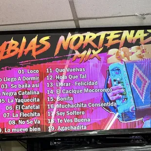 the menu for a mexican restaurant