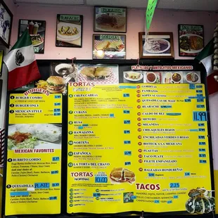 Updated menu and prices