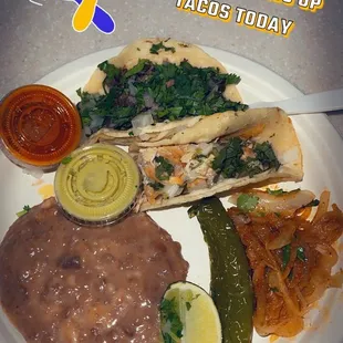 a plate of mexican food