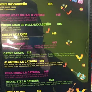 the menu