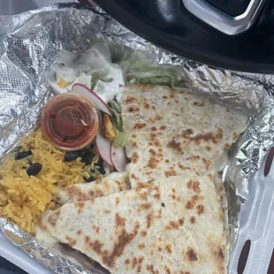 Solid quesadilla and birria tacos! Consome for birria was on point ! Close to home and friendly service!