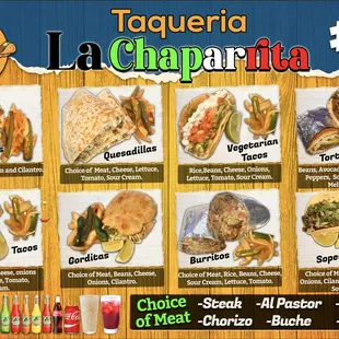 a variety of taqueria dishes