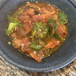 A special salsa so yummy had avocado